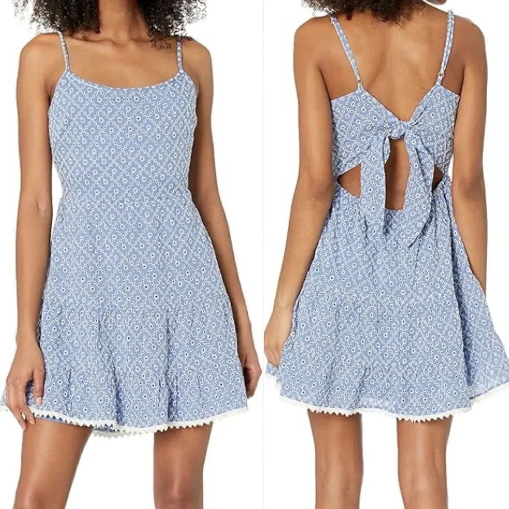 Xtraordinary Sleeveless Spaghetti Strap Eyelet Mini Dress in Size Medium